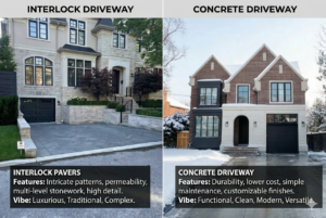 Interlock vs Concrete Driveway Toronto by Destination Pools & Landscaping
